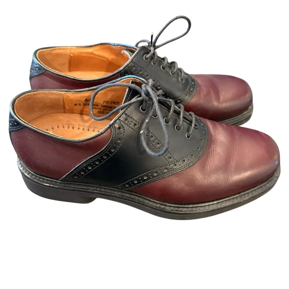 Johnston & Murphy Passport Burgundy Black Oxfords 20-2801‎ Men's Shoes size 8.5
